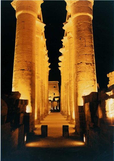 Luxor Temple Pillars At Night